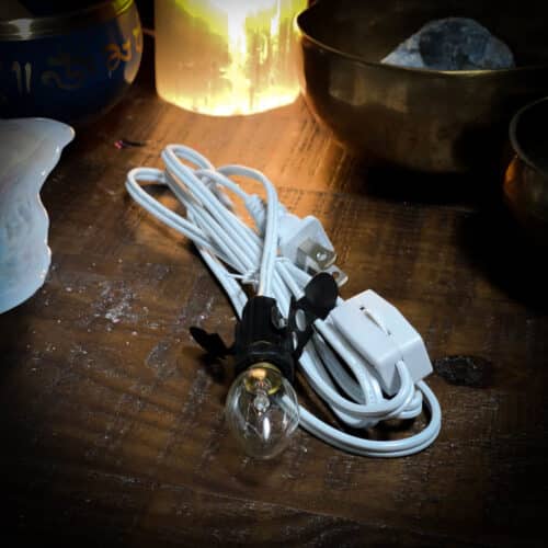 All Selenite Lamps cord and bulb