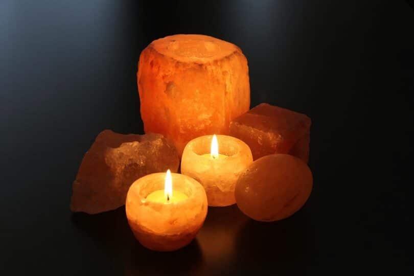 Natural Shaped Himalayan Salt Candle Holder- Tea Light Candles