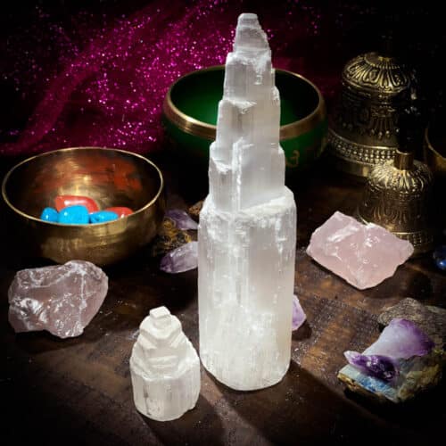 xl and mini selenite group shot towers