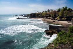 scenic coastline of tanah lot in bali indonesia
