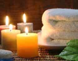 Towel and Candles in Spa
