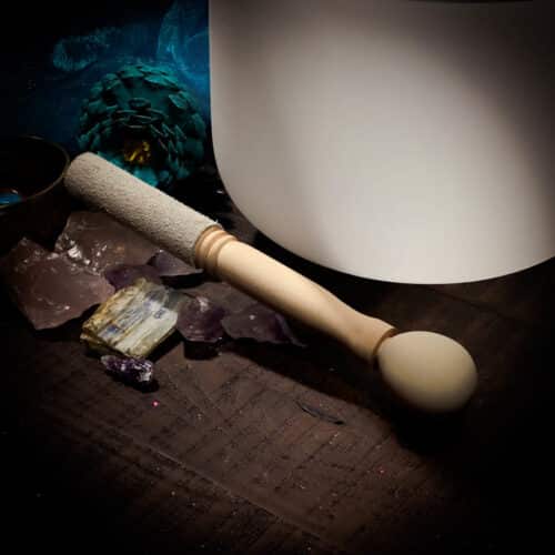 Crystal Singing Bowl Mallet Double-sided Wooden Suede and Rubber