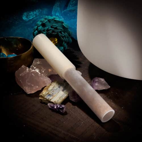 crystal singing bowl mallet striker with light crystal quartz handle