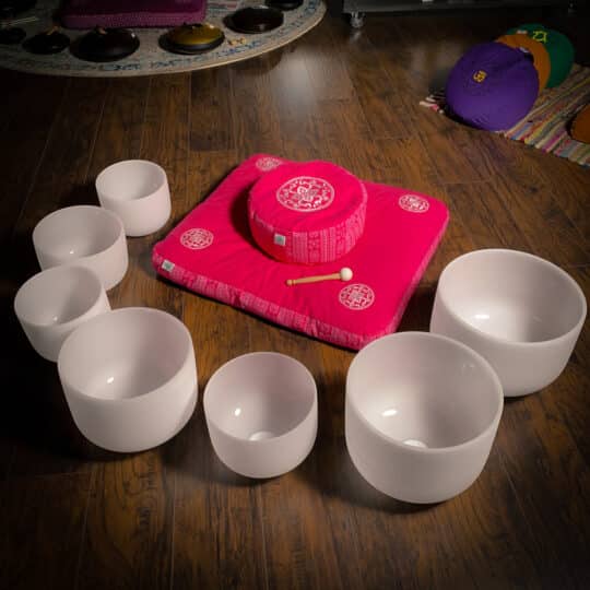 pink zafu zabuton meditation pillow set