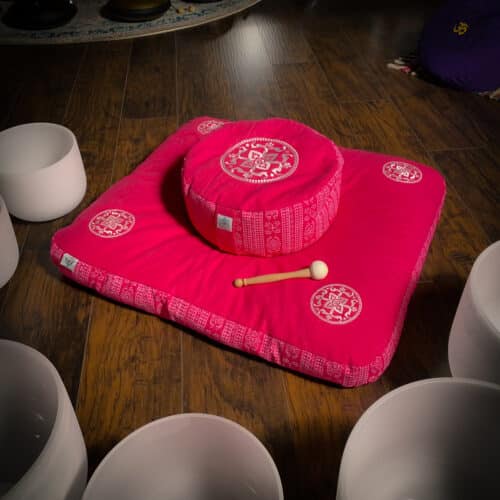 pink zafu zabuton meditation pillow set