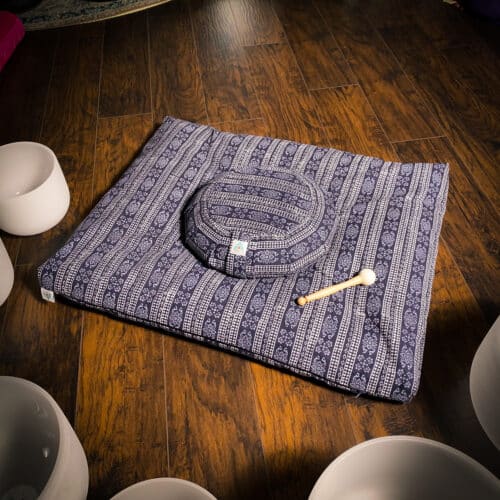 navy blue zafu zabuton meditation pillow set