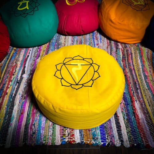 yellow zafu meditation pillow