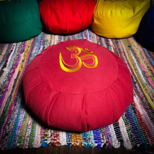 red zafu meditation pillow