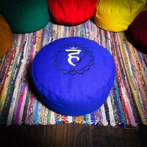 royal blue zafu meditation pillow