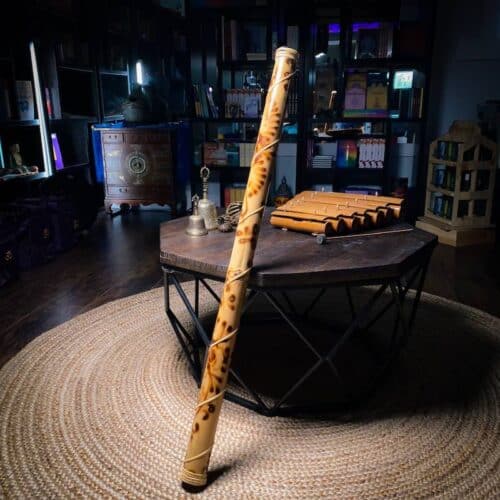 Indonesian Rainstick 40" long upright front view