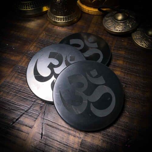 Shungite engraved disks om