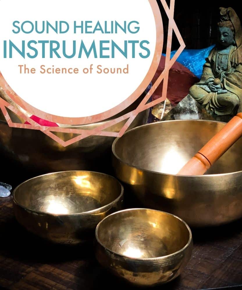 Sound Healing Instruments: The Science of Sound; Tibetan singing bowls close up on a table