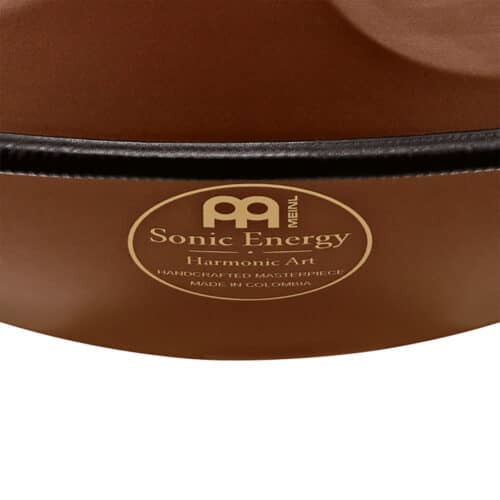 MEINL Harmonic Art Handpan in Bronzite close up sonic energy logo
