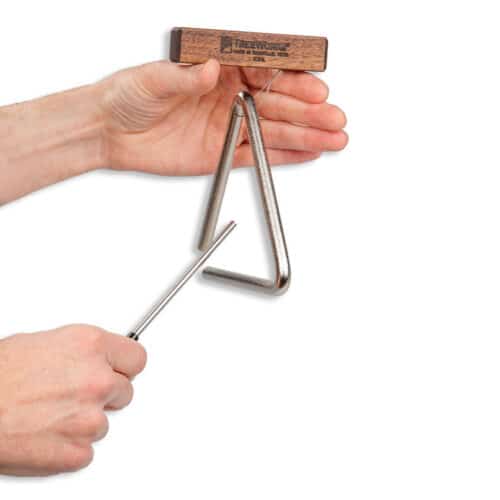 Playing TreeWorks TRE-HS05 American-made 5-Inch Triangle with Beater/Striker and Holder