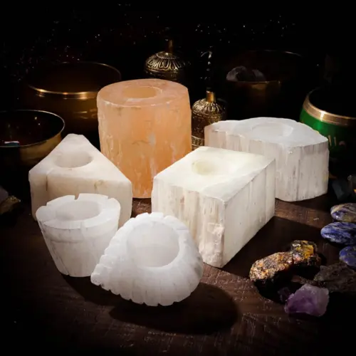 THEOMSHOPPE CSB Selenite Candle Holder(s) Selection