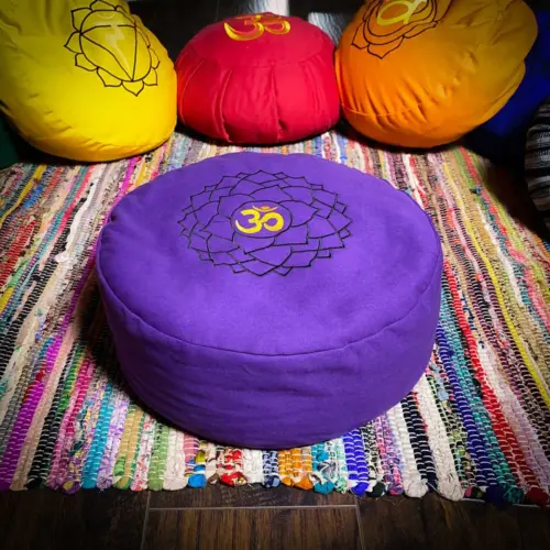THEOMSHOPPE CSB Zafu Round Meditation Pillow – Purple Crown