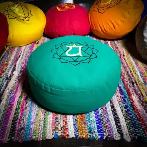 THEOMSHOPPE CSB Zafu Round Meditation Pillow – Green Heart Chakra
