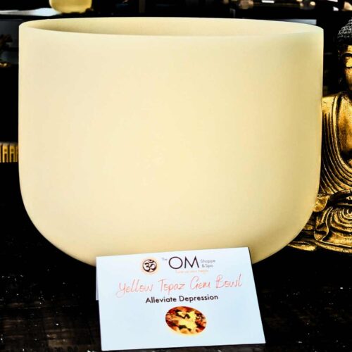 Yellow Topaz Crystal Singing Bowl For Sale at The OM Shoppe in Sarasota Florida